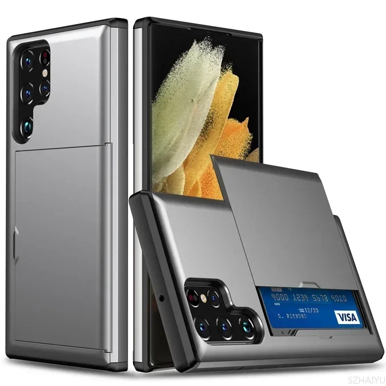 Phone Cases That Hold Cards - Nowe, odporne na wstrząsy, jednokolorowe etui